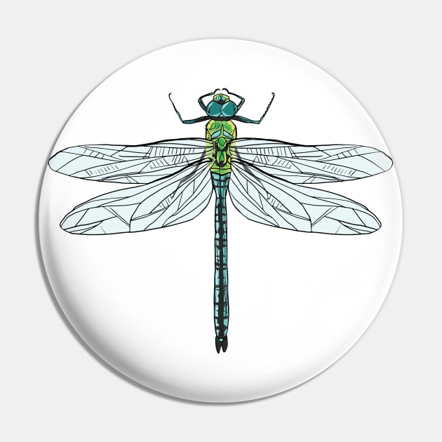 Dragonfly Colored Realistic Pin by KC Happy Shop