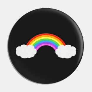 Rainbow With Clouds | Cute Felt Look Pin