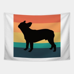 French Bulldog Silhouette Vintage Sunset Tapestry