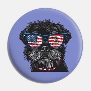 American 4th July Dog Pin