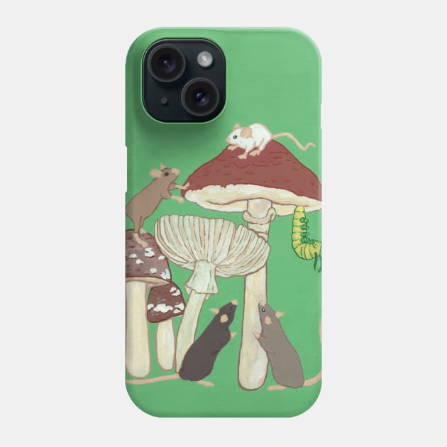 Storybook Mice and Mushrooms Phone Case by JuniperMew