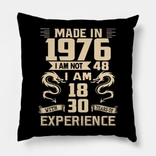 Dragon Made In 1976 I Am Not 48 I Am 18 With 30 Years Of Experience Pillow