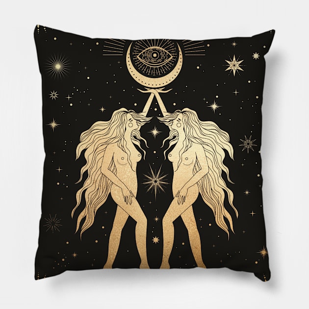 Gemini Zodiac Sign Pillow by Noveltiko