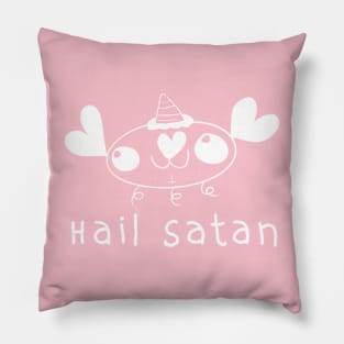 Hail Satan white image Pillow