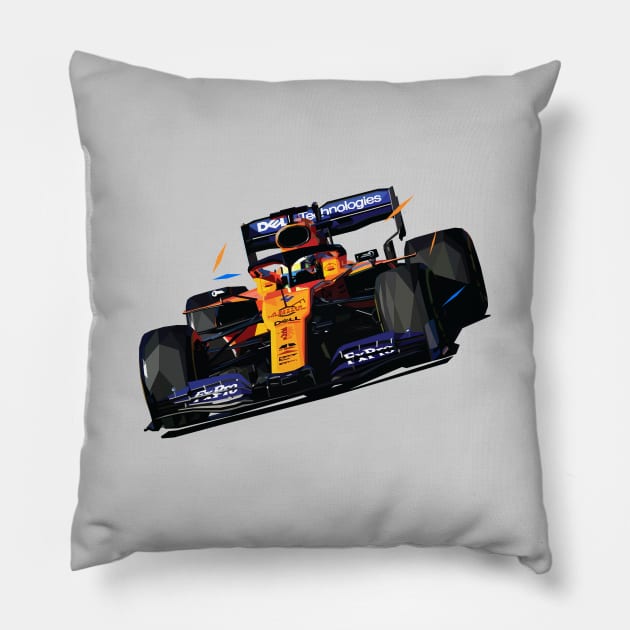 Lando Norris F1 Car Pillow by pxl_g