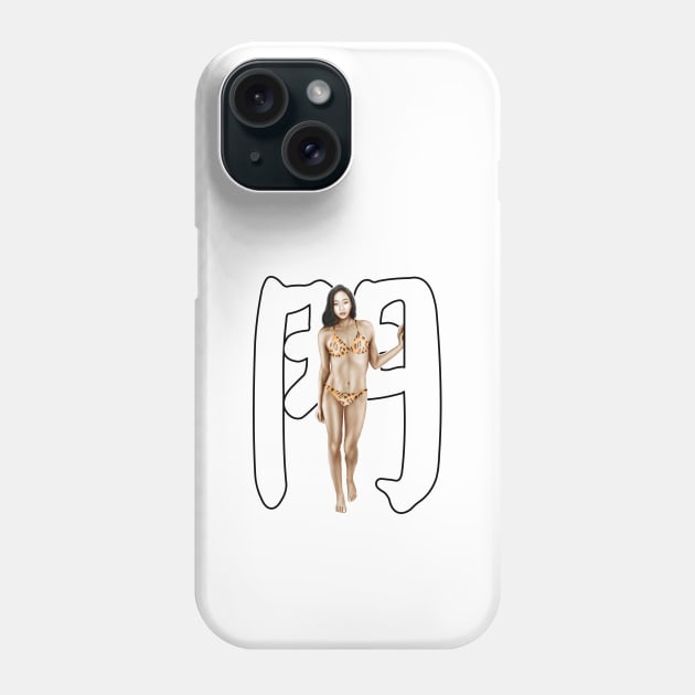 Calligraphy with a Girl - MEN Gate in Chinese Phone Case by XCOLLECTION