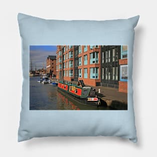 Narrow Boat, Gloucester Docks Pillow