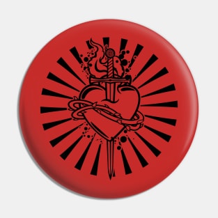 Sacred Heart Tattoo Design Pin