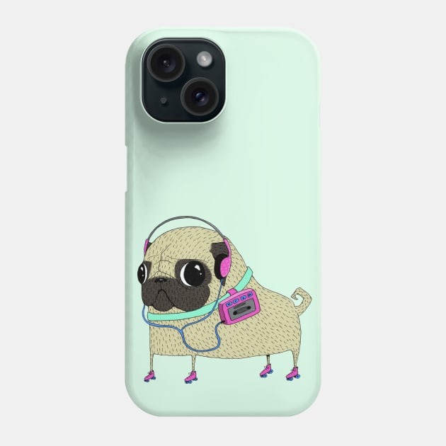 Roller pug Phone Case by agrapedesign