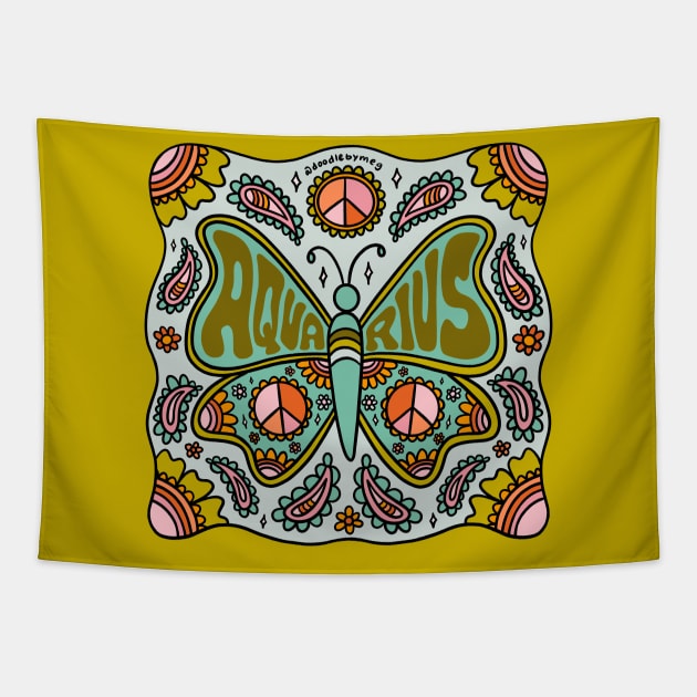 Aquarius Butterfly Tapestry by Doodle by Meg