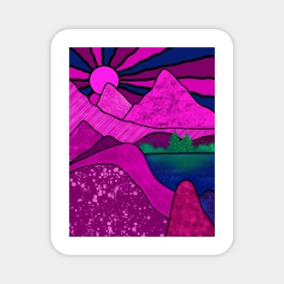 PINK Mountains Nature Magnet