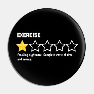 Exercise, one star, freaking nightmare. complete waste of time and energy. Pin