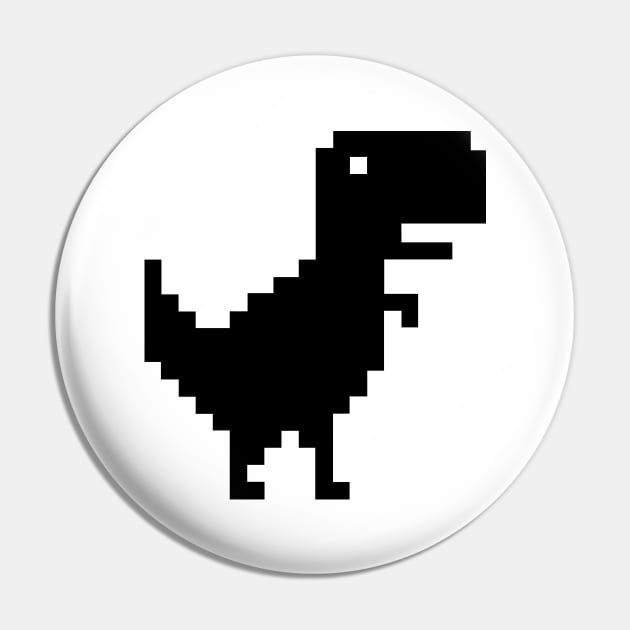 Pixel Dinosaur, No Internet Connection Pin by JK Mercha