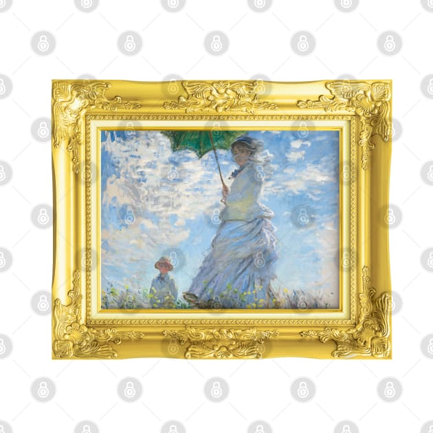 MONET - Claude Monet's Madame Monet and Her Son (1875) by Claude Monet Portrait GOLD FRAME by theartistmusician