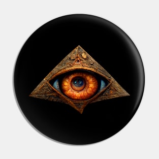 The allseing eye - amber Pin