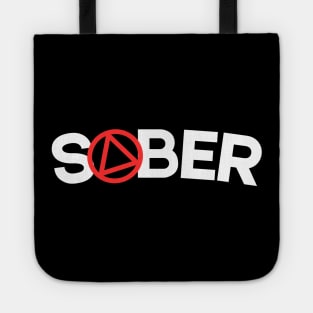 Sober With Red AA Symbol Tote