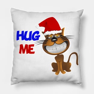 Funny Santa Cat Hug Me Pillow