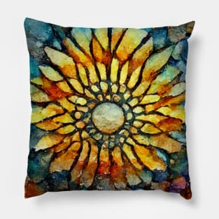 Sunflower Batik Pattern Pillow