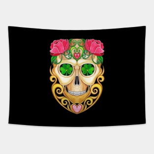 Sugar skull fancy vintage and gems day of the dead. Tapestry