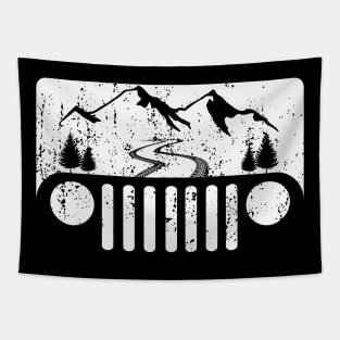 Adventure Jeep CJ Off Road Trip, Funny Camping Jeep Adventuring Gift for Jeepers Tapestry