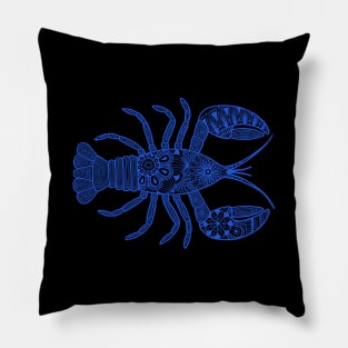 Lobster (black and blue horizontal) Pillow