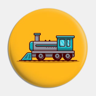 Train Cartoon Illustration Pin