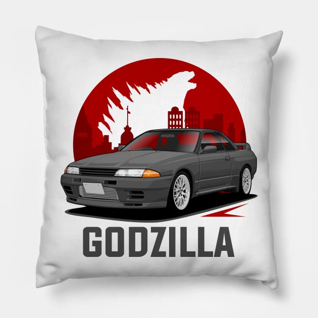 Skyline R32 GTR Godzilla Pillow by squealtires