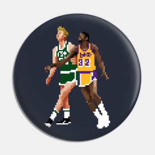 Larry Bird & Magic Johnson Pixel Pin