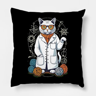 Cat in White Uniform - Yarn Expert Pillow