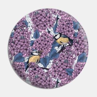 Tit birds in the lilac garden 1 Pin