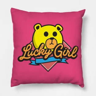 Lucky Girl Kawaii Bear Pillow