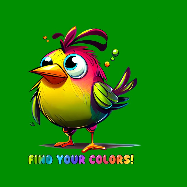 Cute Rainbow Bird Find Your Colors by KOTOdesign