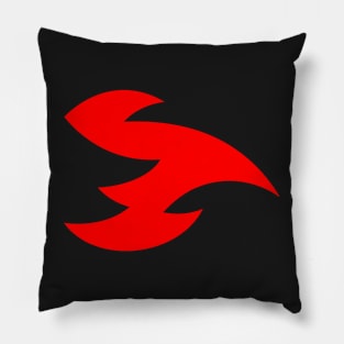 Fire Engine Red Abstract Flying Flame Dragon Design Pillow