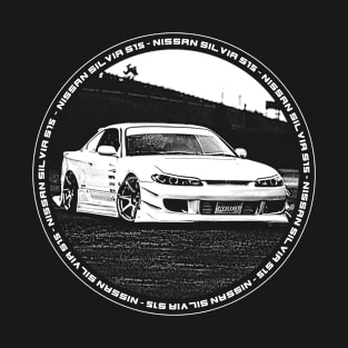 NISSAN SILVIA S15 Black 'N White 4 (Black Version) T-Shirt