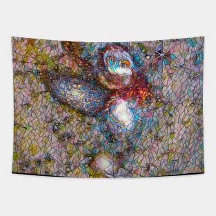 Artistic mosaic of NASA JWST Stephan's Quintet imagery Tapestry