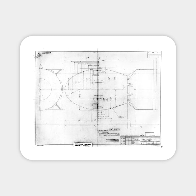 Fat Man atomic bomb blueprint (C021/2942) Magnet by SciencePhoto