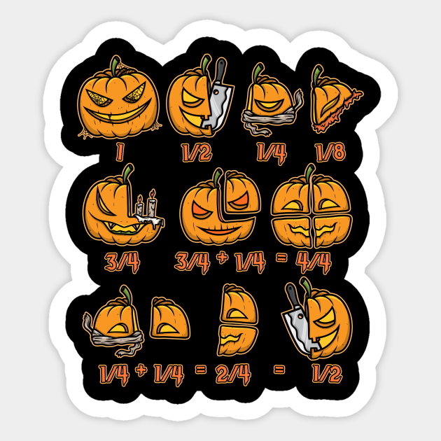 Math Teacher Halloween Pumpkin Jack o Lantern Quick Maths Sticker - Math Teacher Halloween Gift - Sticker
