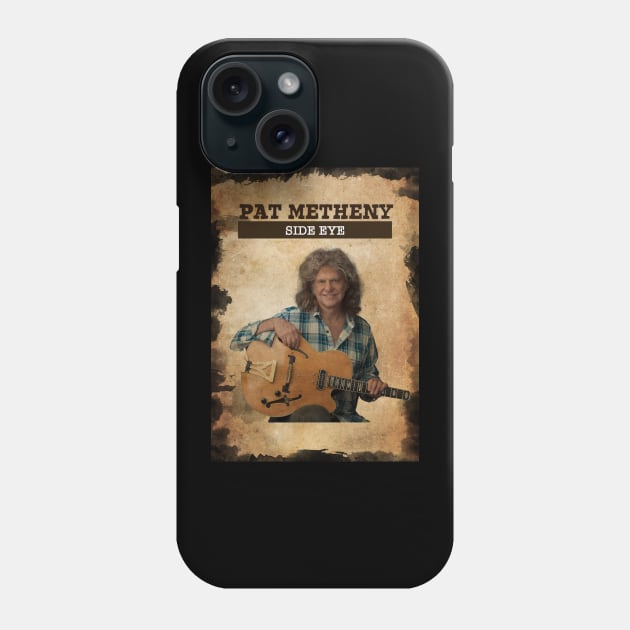 Vintage Old Paper 80s Style Pat Metheny // Side EYE Phone Case by Madesu Art