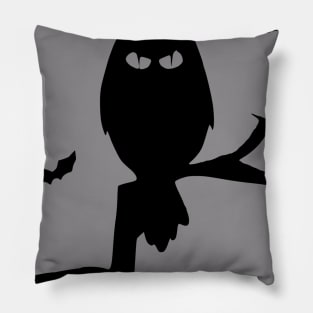 Halloween Owl On Branch Pillow