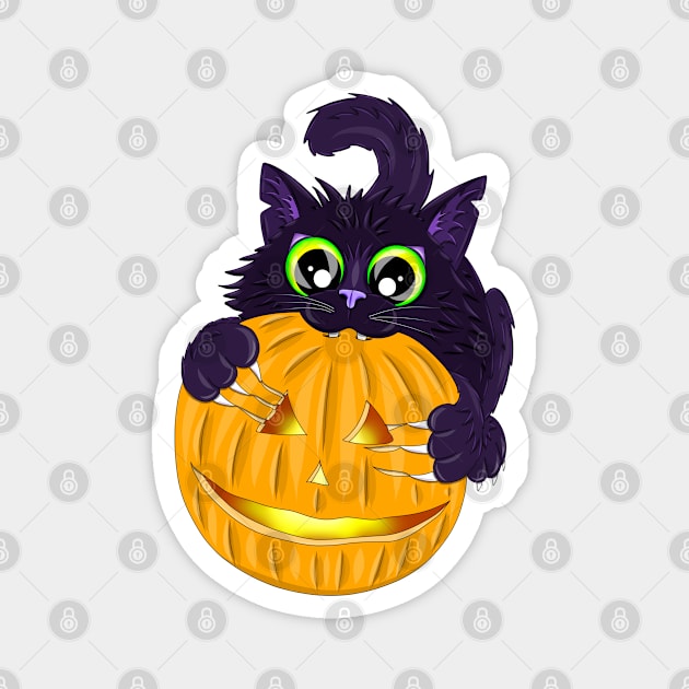 Halloween kitty Magnet by MelanieJeyakkumar