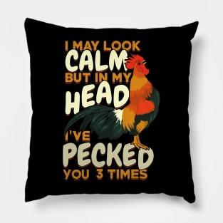 Funny Backyard Chickens Rooster Farmer Gift Pillow