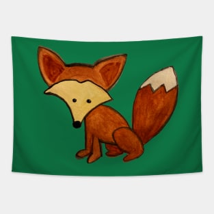 Red Fox: Watercolor Cartoon Tapestry