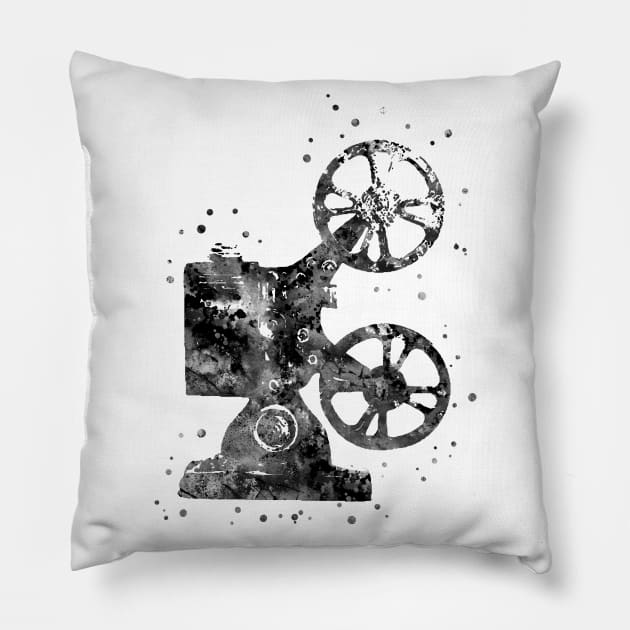 Vintage film movie projector Pillow by RosaliArt