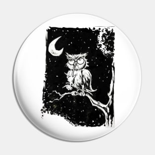 Midnight Owl Hunt for Dinner Pin