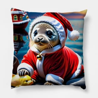 Santa Baby Seal Pillow