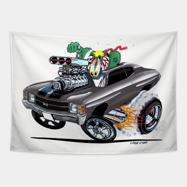 MONSTER MUSCLE 1971 Chevelle silver Tapestry by vincecrain