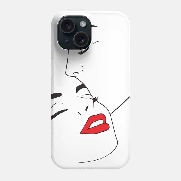 Lineart Lovers Phone Case by Woah_Jonny