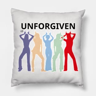 design in silhouette of le sserafim in the unforgiven era Pillow