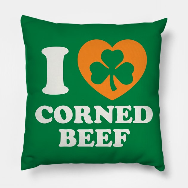 Irish Corned Beef St Patricks Day Food Irish Pride Pillow by PodDesignShop