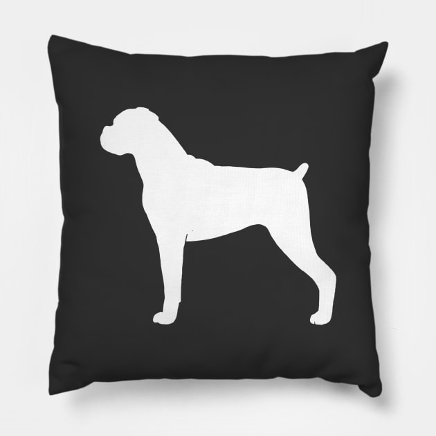 Boxer Dog Silhouette Pillow by Coffee Squirrel